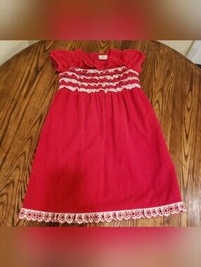 Hannah Andersson Red Corduroy Holiday Dress Size 8 (130) Excellent Condition